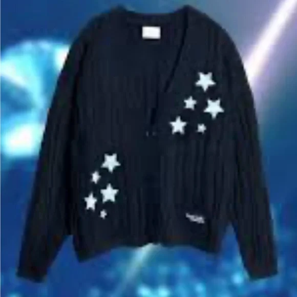 Taylor Swift Midnights Cardigan M/L New in bag authentic official navy stars - Picture 6 of 7